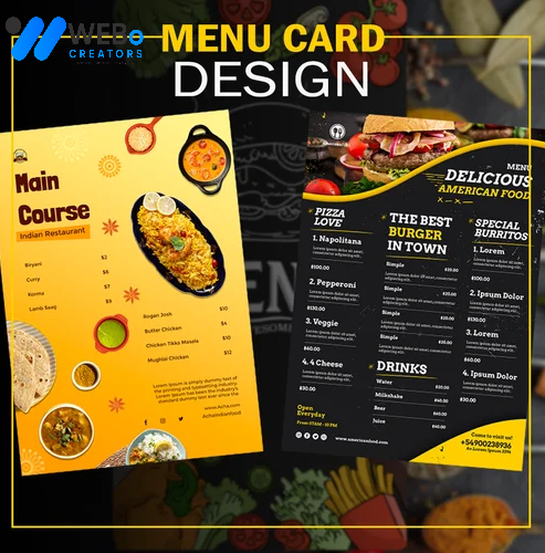 Restaurant digital menu board Indianapolis menu printing services online food menu design 2026